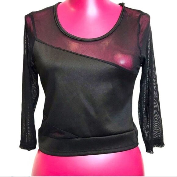 Rolla Costa Mesh Sheer Lycra Crop Top sz M - Picture 1 of 4